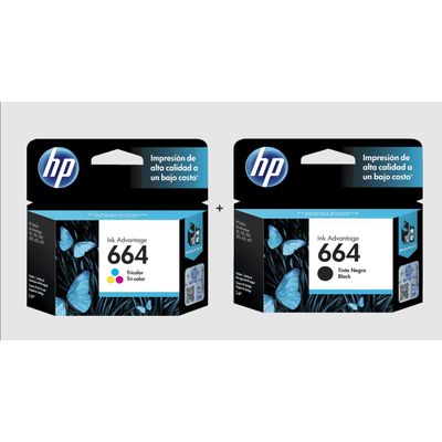 Hp Pack Tintas 664 Negra + 664 Tricolor