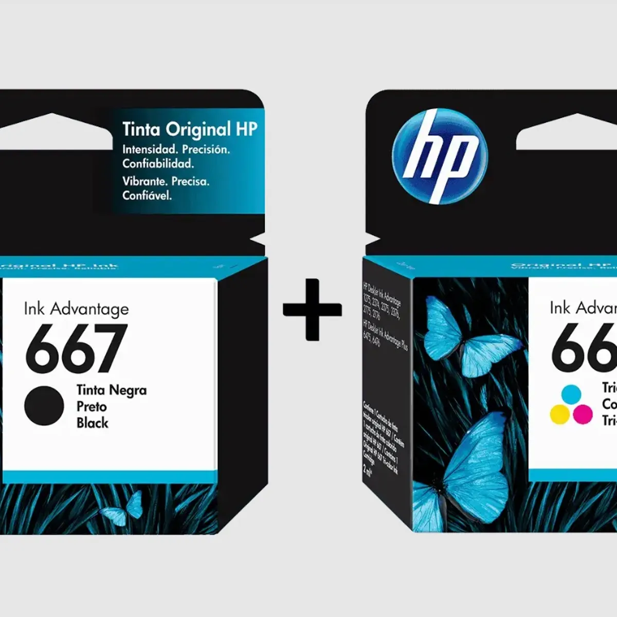 HP - Pack tintas HP 667 Negra + 667 Tricolor