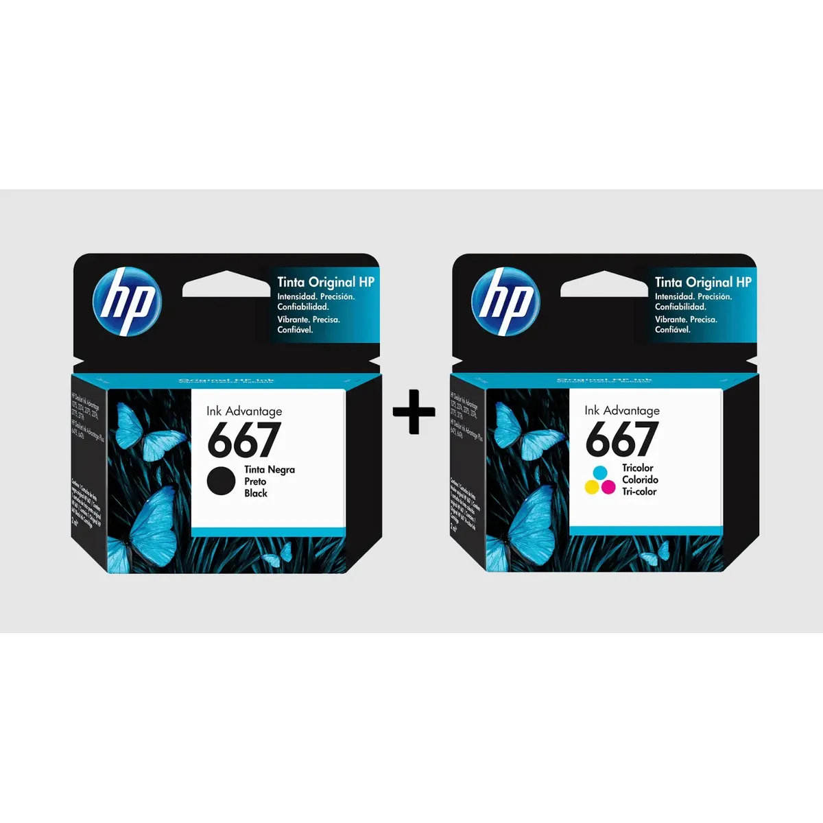HP - Pack tintas HP 667 Negra + 667 Tricolor