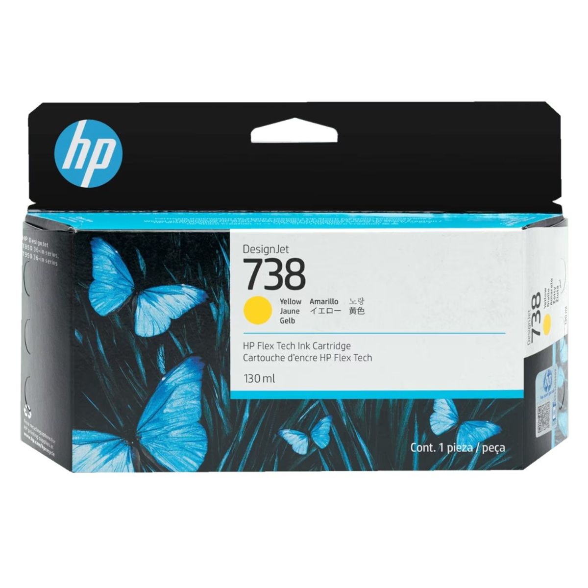 HP - Cartucho de Tinta HP DesignJet 738 Amarillo de 130 ml
