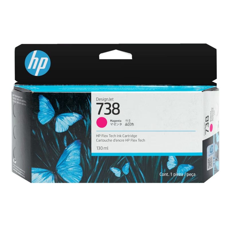 HP - Cartucho de Tinta DesignJet HP 738 Magenta de 130 ml