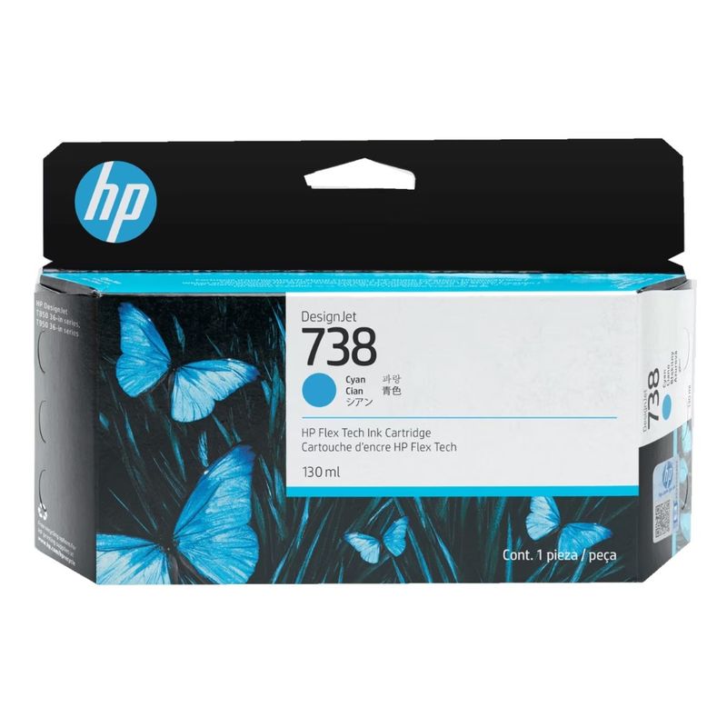 HP - Cartucho de Tinta HP 738 DesignJet Cian de 130 ml