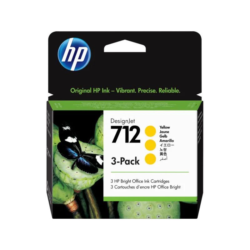 HP - Pack de 3 Cartuchos de Tinta HP DesignJet 712 Amarillo Original