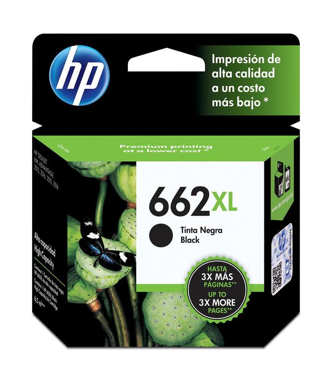 Cartucho de tinta HP 662XL negra Original