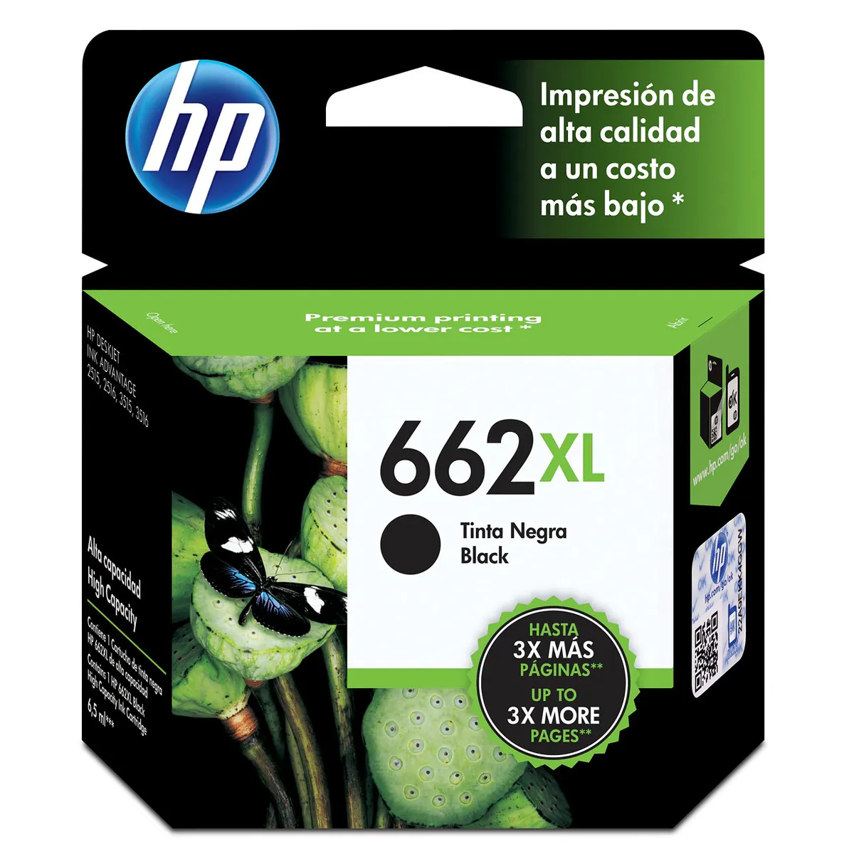 HP - Cartucho de tinta HP 662XL negra Original