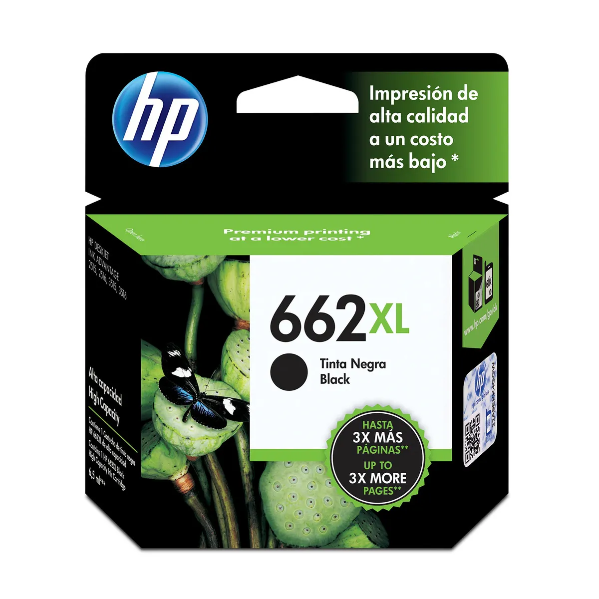 HP - Cartucho de tinta HP 662XL negra Original