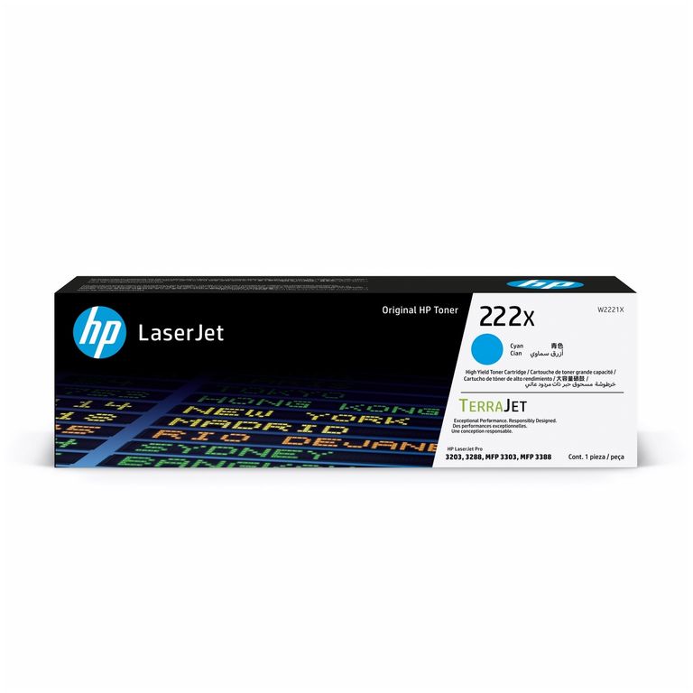 Cartucho de Tóner LaserJet HP 222X Cian