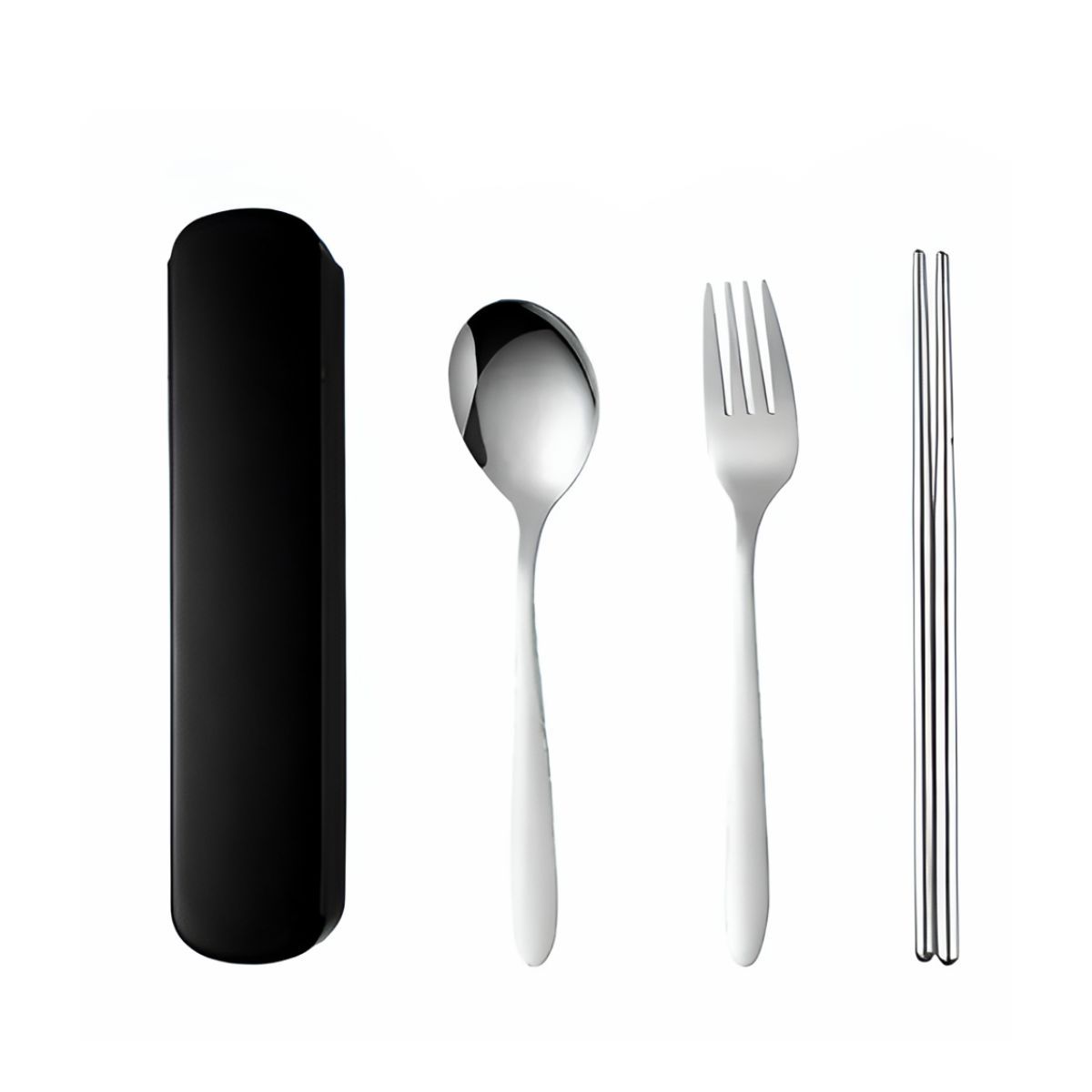 GENERICO - SET VAJILLA PORTATIL ACERO INOXIDABLE