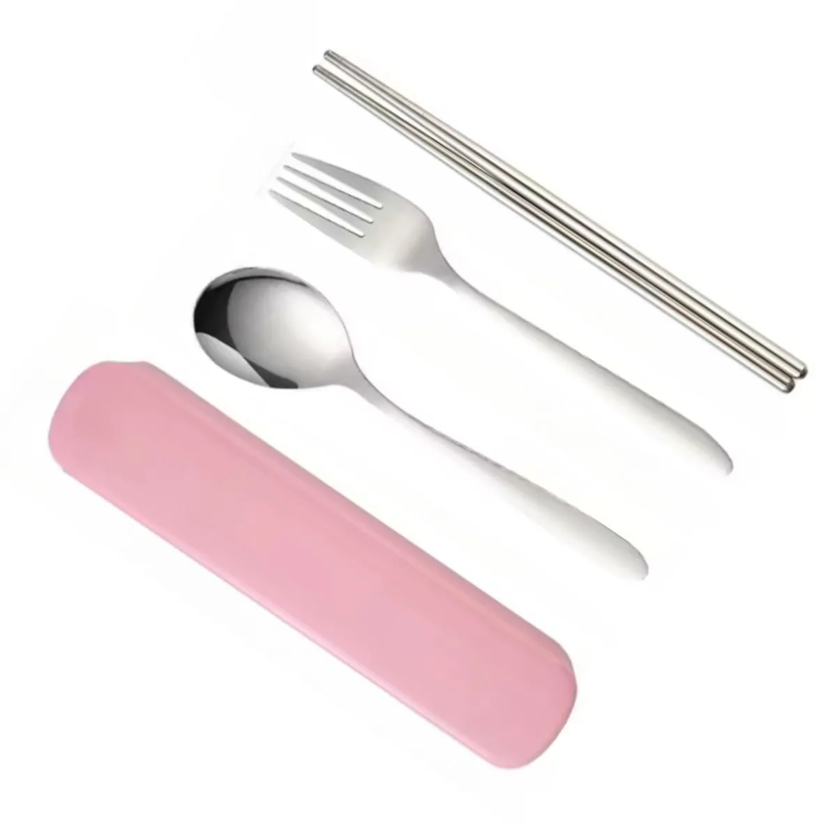 GENERICO - SET VAJILLA PORTATIL ACERO INOXIDABLE