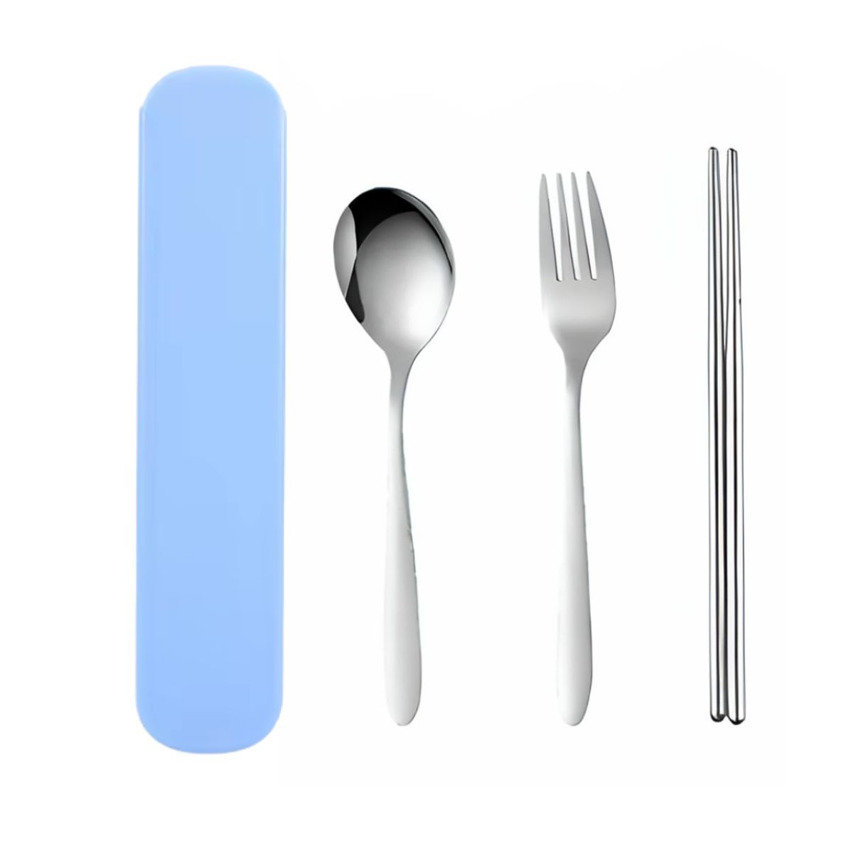 GENERICO - SET VAJILLA PORTATIL ACERO INOXIDABLE