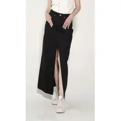 MOMCHIC - Falda evase negra