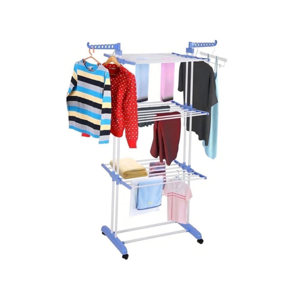 GENERICO - Tendedero Organizador Colgador Ropa Plegable 3 Niveles