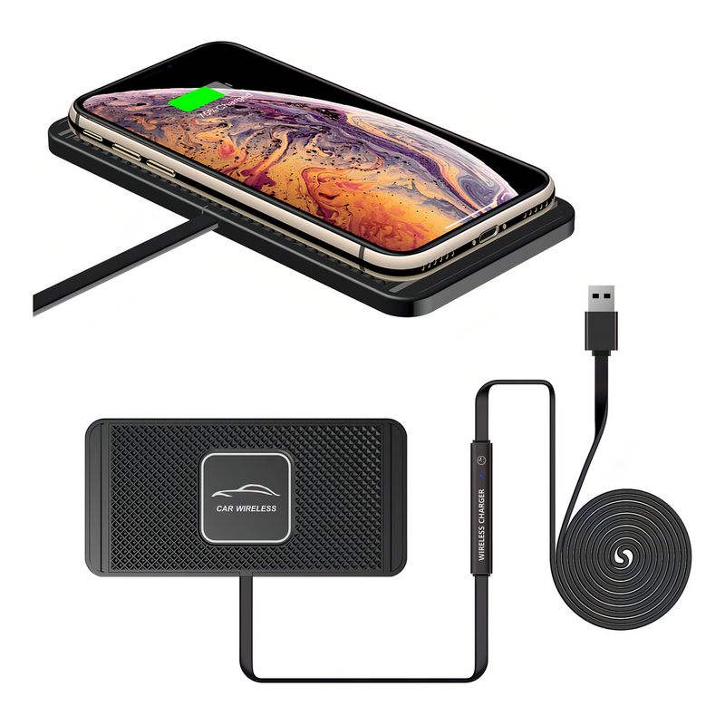 GENERICO - Cargador Inalámbrico Para Auto De 15w Para iPhone  Samsung Color Negro