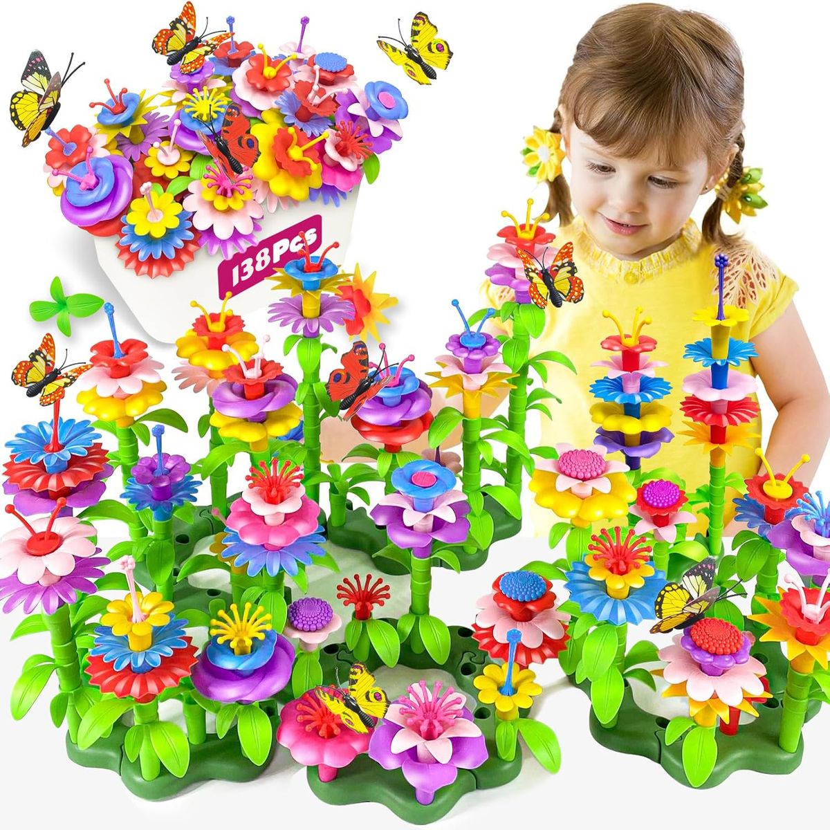 GENERICO - 138Pcs Juguetes De Construcción De Jardin De Flores