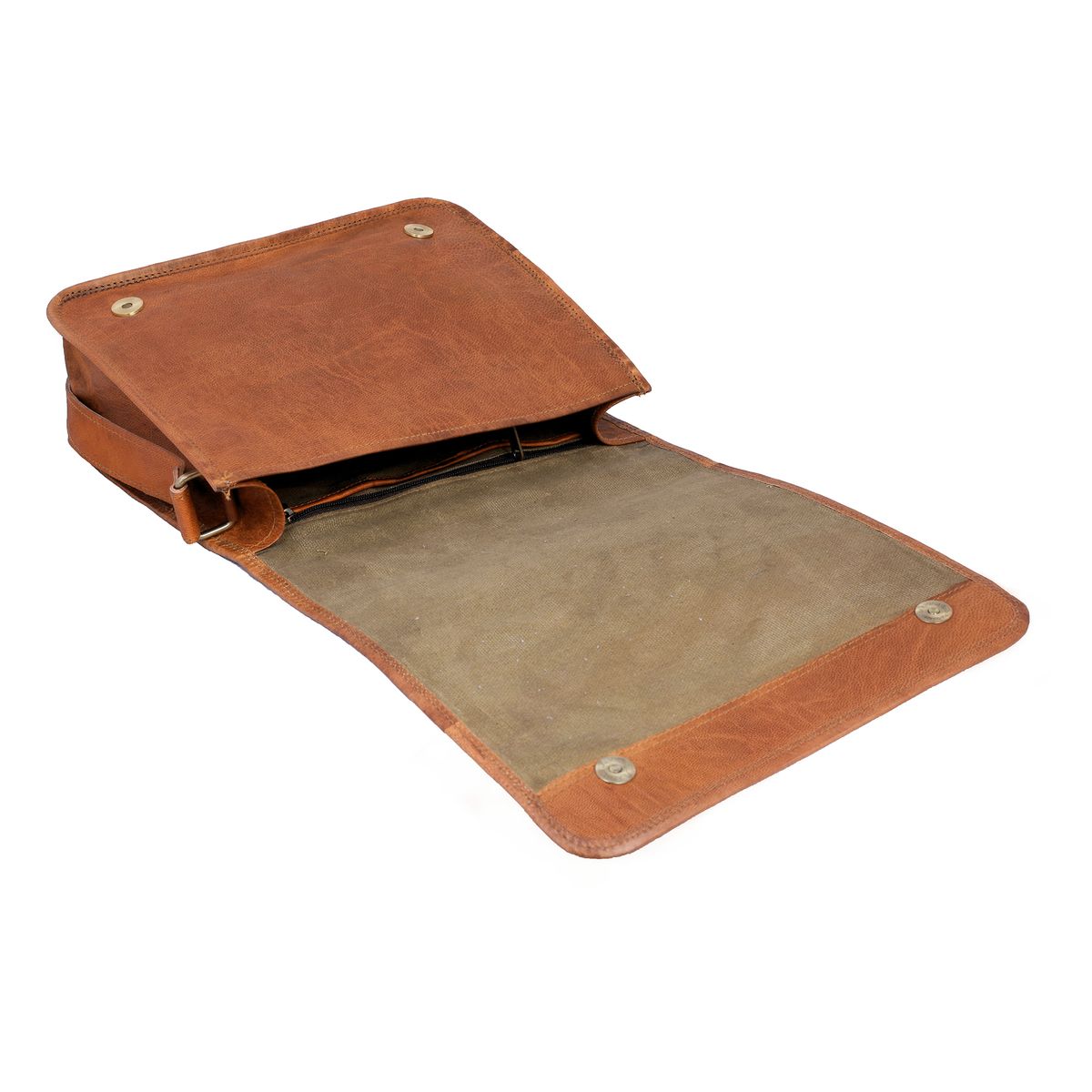 FRANZ MOSSI - Bolso Bandolera de cuero natural Hermoso color café Franz Mossi