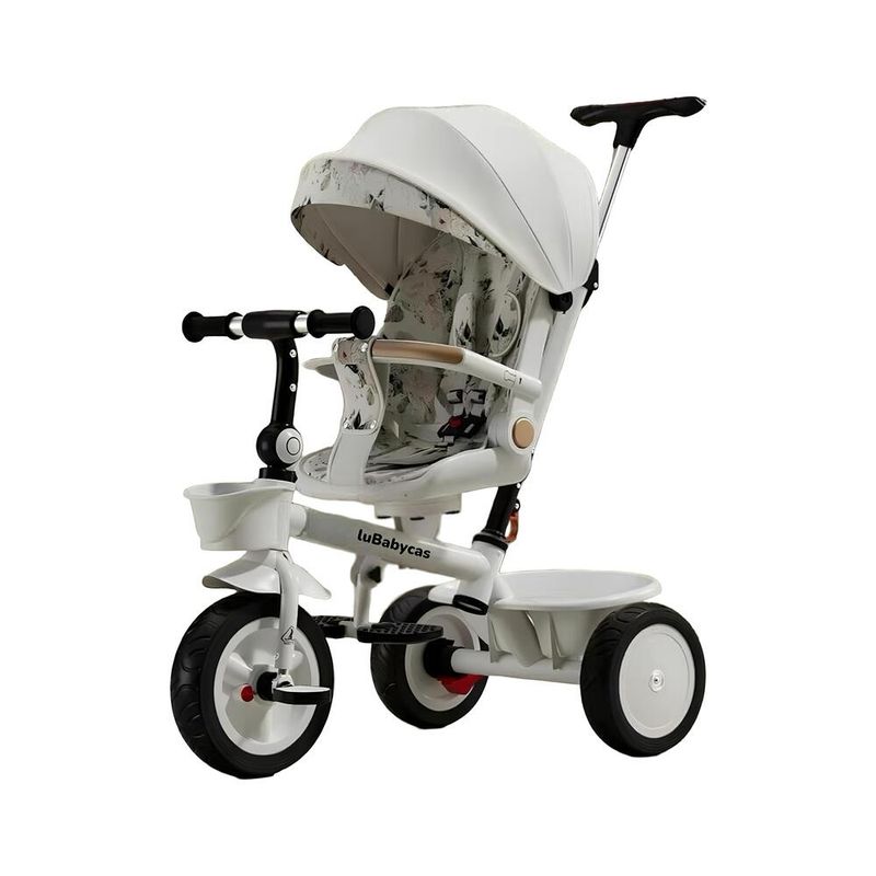LUBABYCAS - Triciclo LuBabycas 360° Multiposiciones con Mesita Blanco