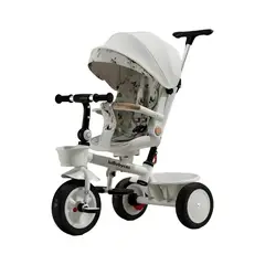 LUBABYCAS - Triciclo 360° Multiposiciones con Mesita Blanco