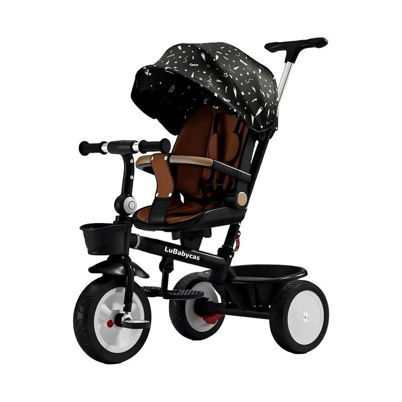 LUBABYCAS - Triciclo LuBabycas 360° Multiposiciones con Mesita Negro