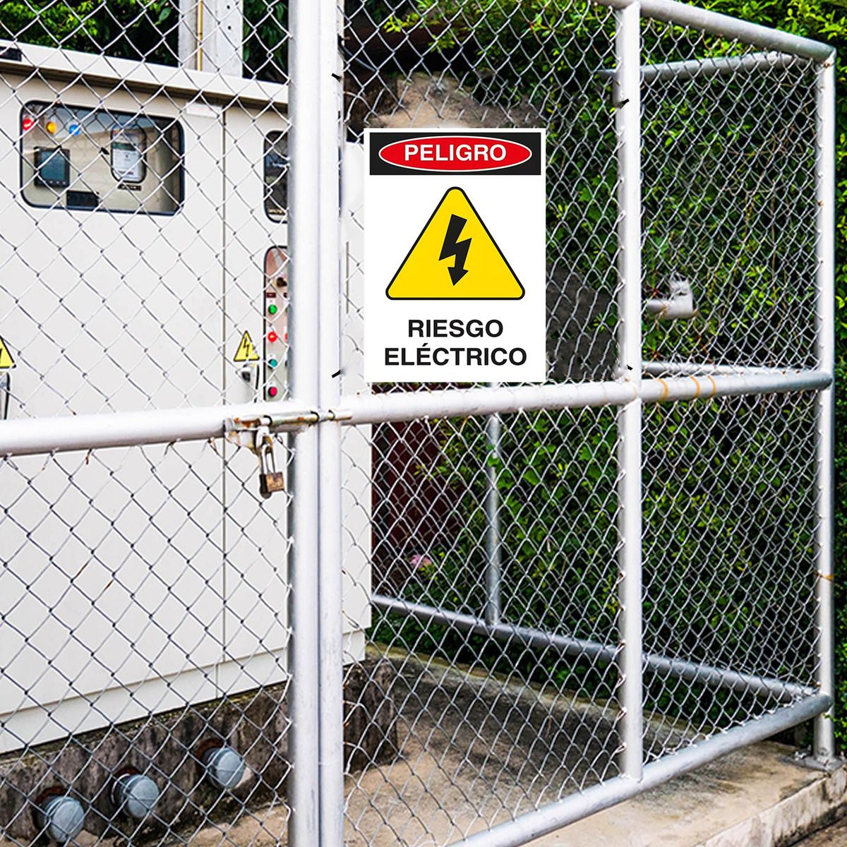 GENERICO - Señal De Advertencia Riesgo Eléctrico Impermeable 20x30cm