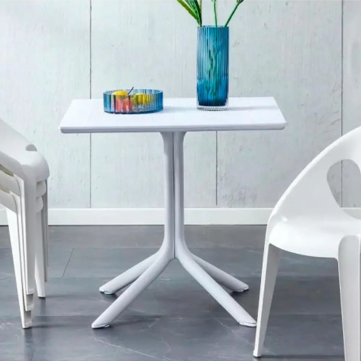 CORI CORI - Mesa Restaurant Terraza Exterior 80x80cm Blanca