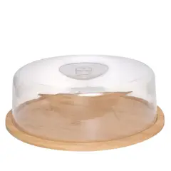 GENERICO - Tabla Madera Circular con Cupula 28cm Hogar Deco