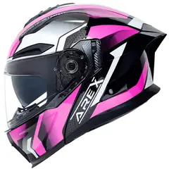 GENERICO - Casco abatible arex SR shot blanco fucsia