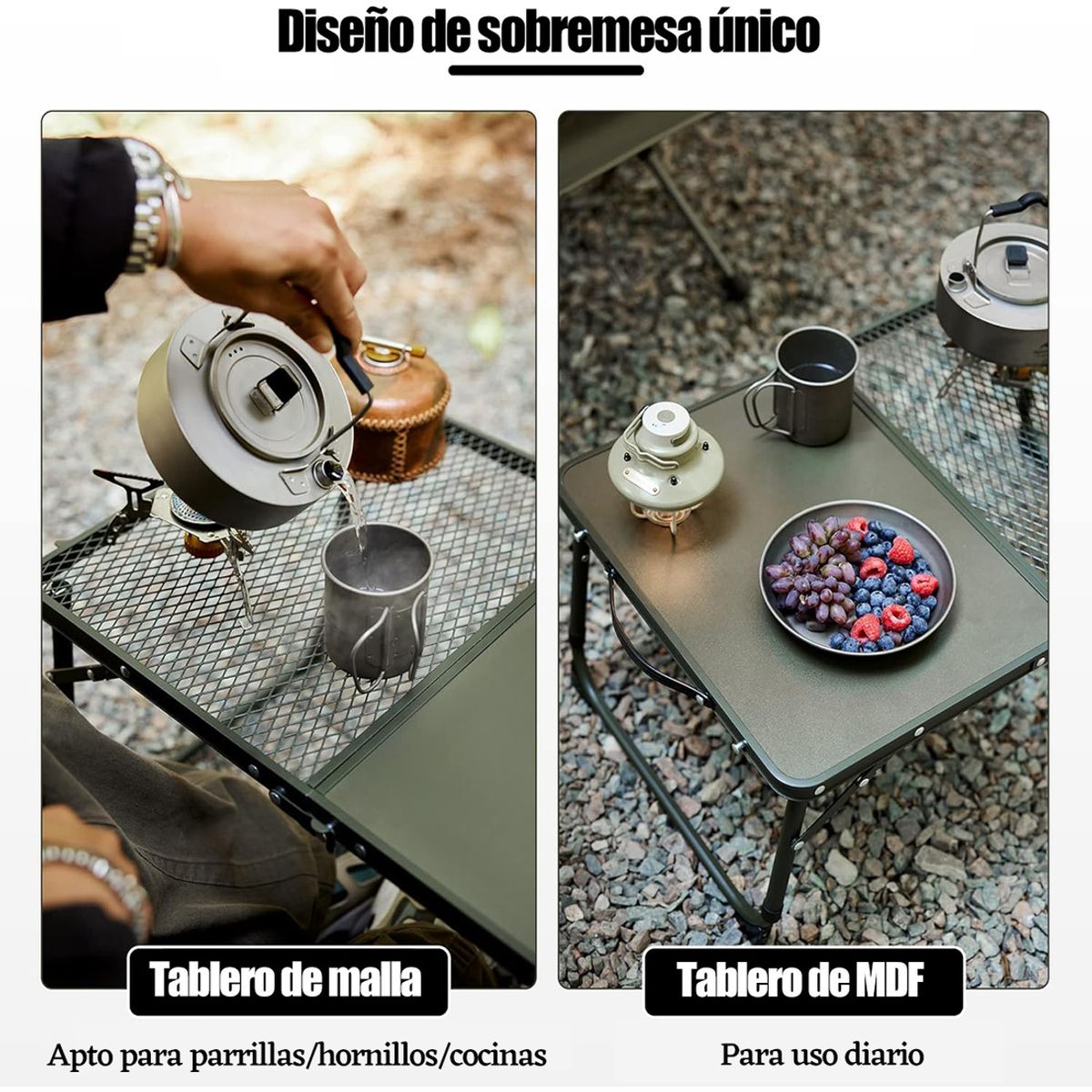 GENERICO - Mesa Parrilla Plegable Mesa De Camping Con Mesa De Malla