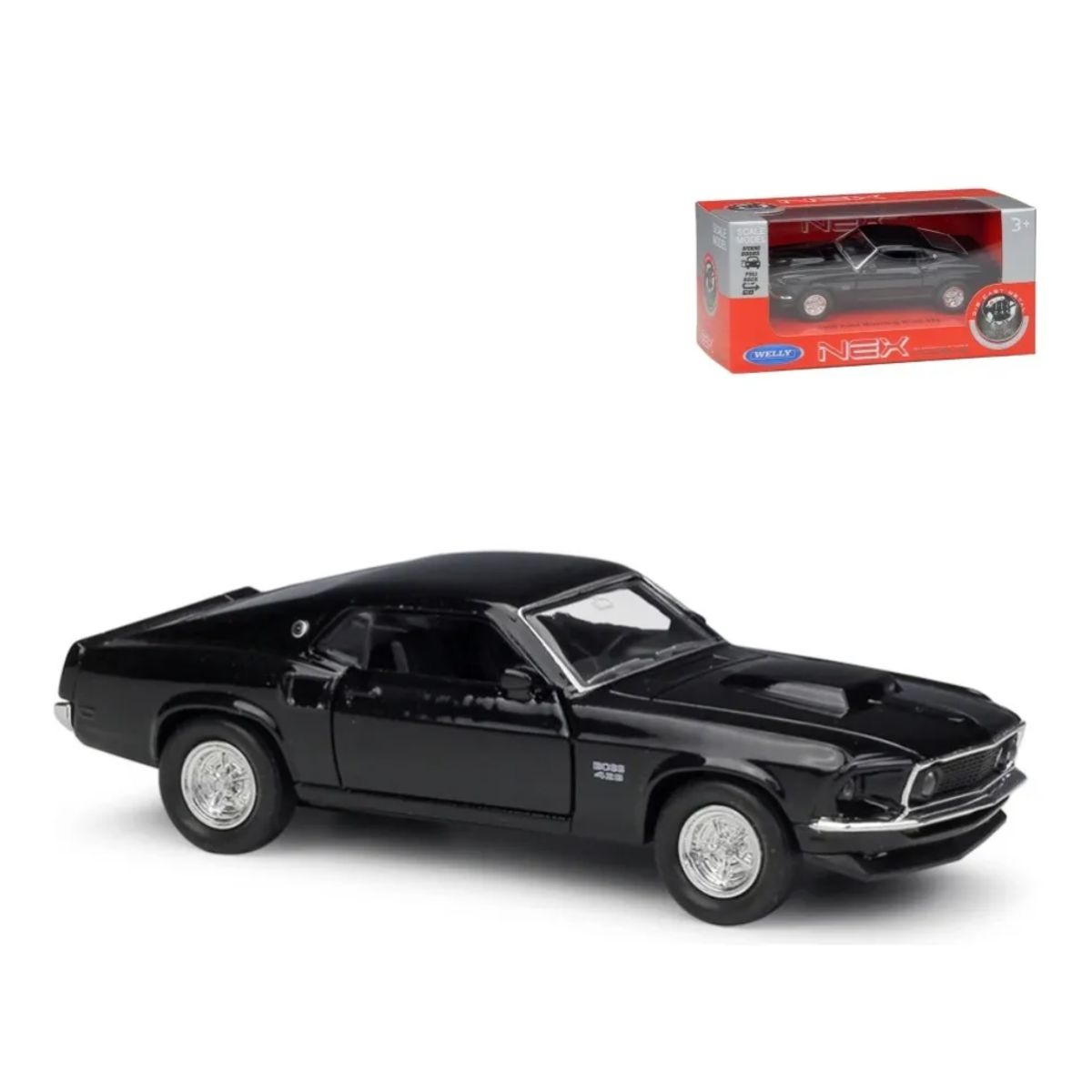WELLY - Auto de colección Ford Mustang Boss 1969 Escala 1:36