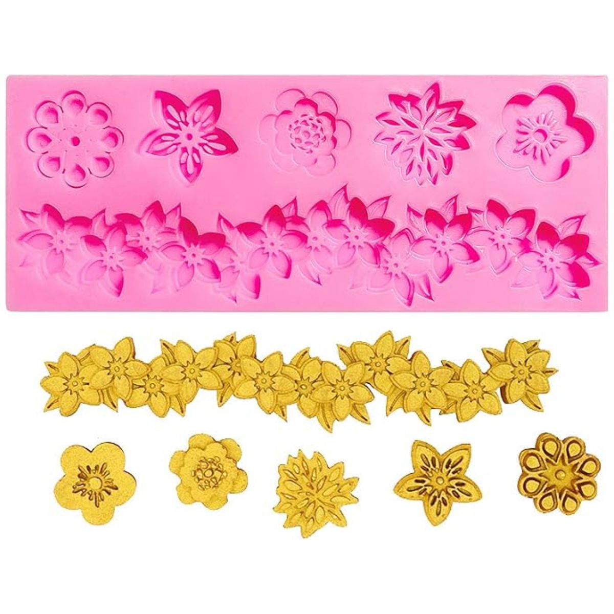 GENERICO - Moldes 6 Espacios Flores Ornamentales