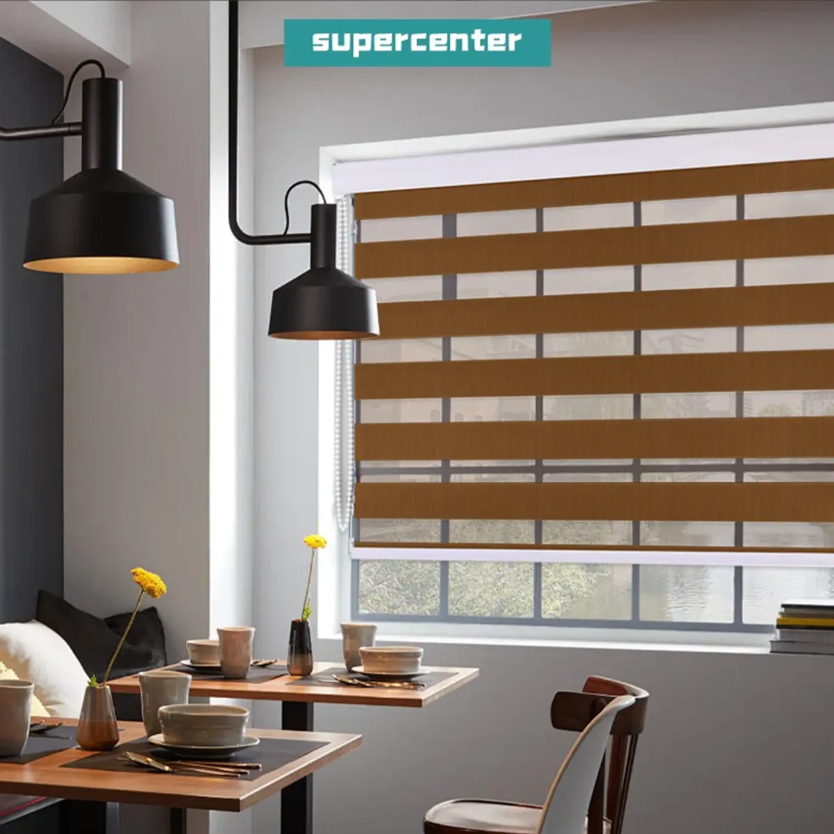 SUPERCENTER - Supercenter Cortina Roller Velo Liso 2 Paños 120 X 200 Cm Bordó