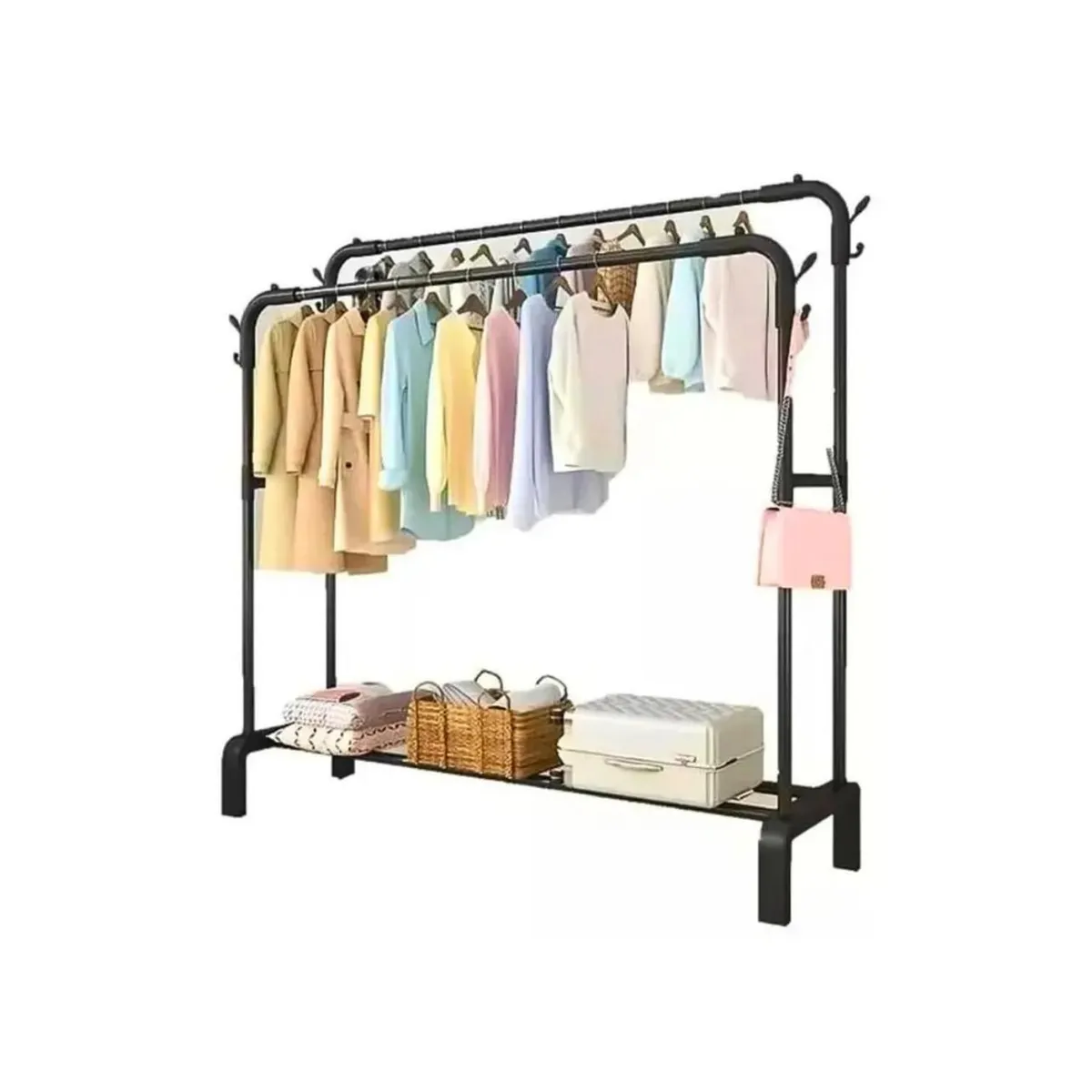 GENERICO - Perchero Organizador Multifuncional Metalico Doble