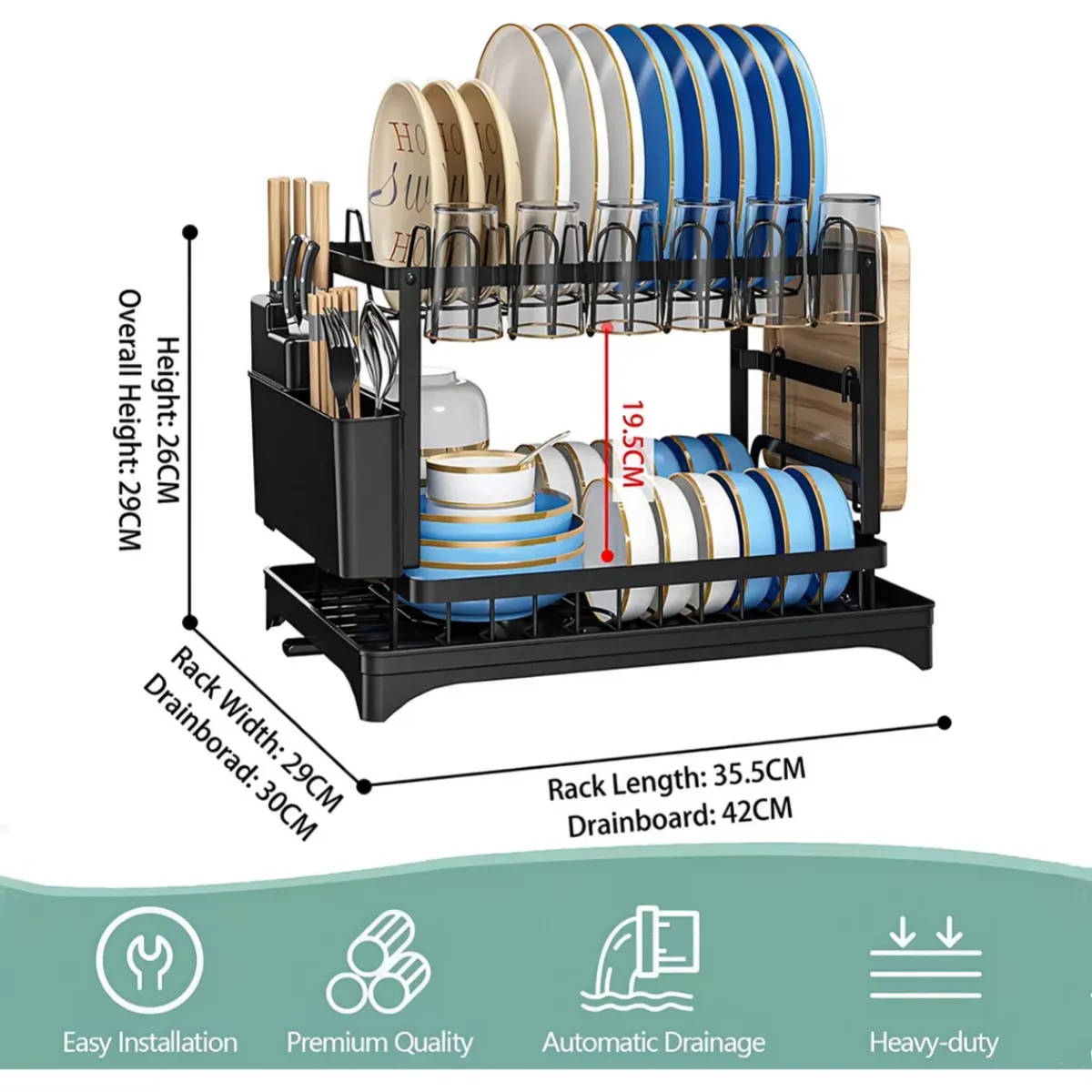GENERICO - Secador Escurridor De Platos 2 Niveles