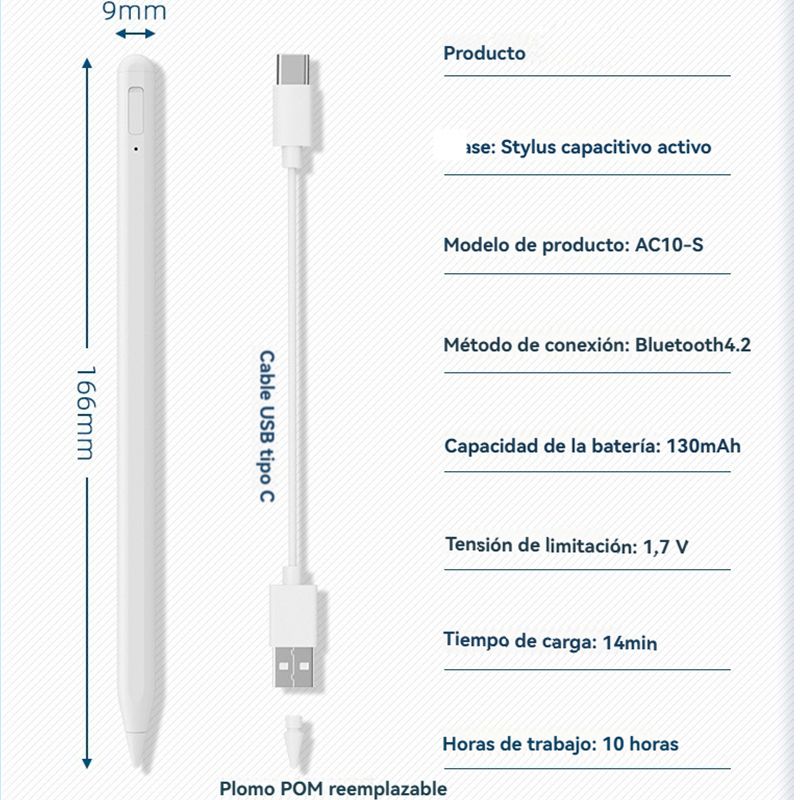 RENVMEXY - Lápiz capacitativo Bluetooth compatible con Apple Pencil