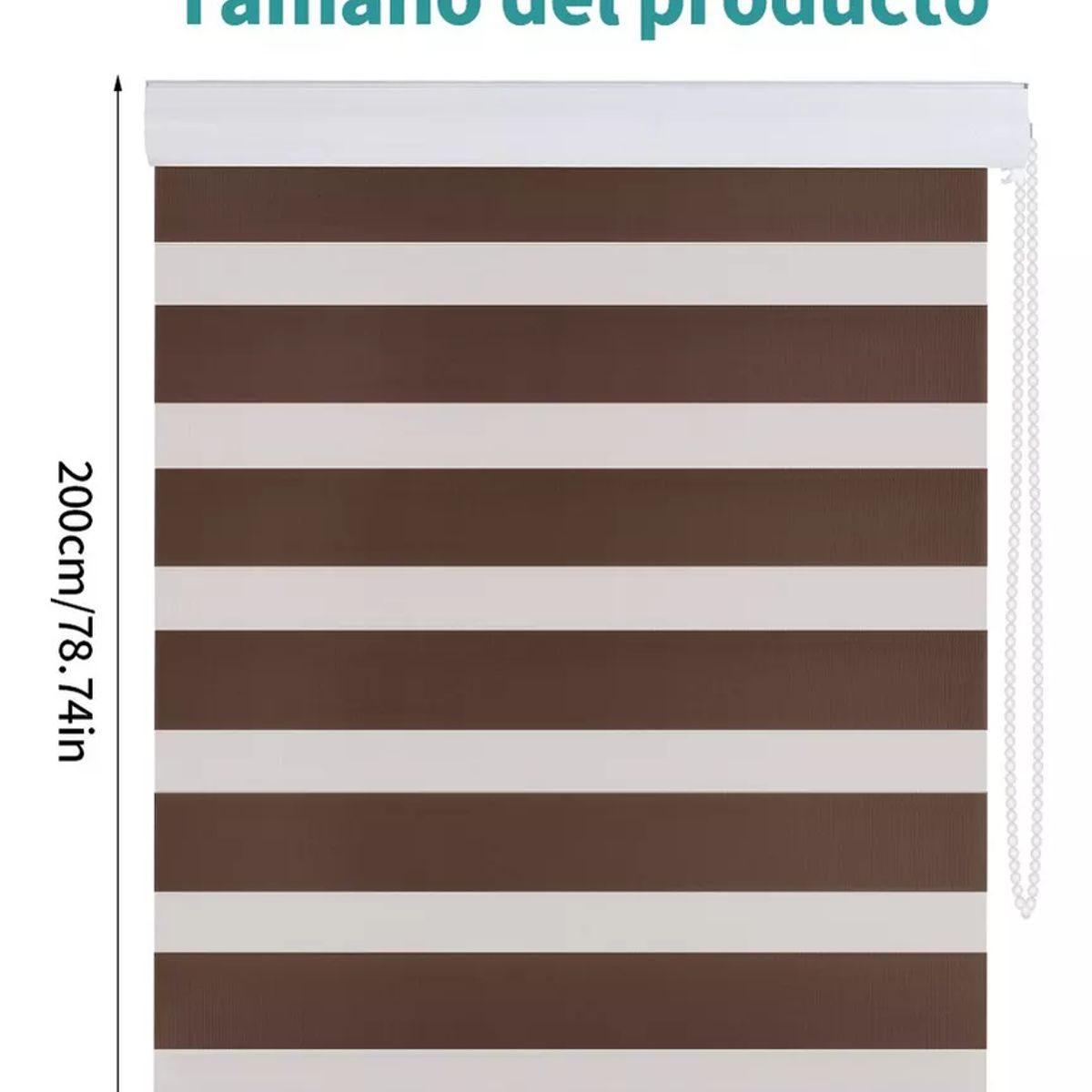 SUPERCENTER - Supercenter Cortina Roller Velo Liso 2 Paños 150 X 200 Cm Marrón claro