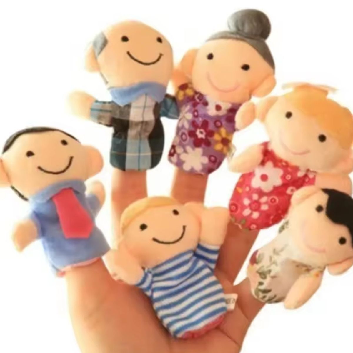 GENERICO - Títeres infantil para dedos pack 6 unidades familia 0037FA