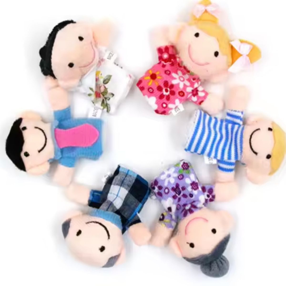 GENERICO - Títeres infantil para dedos pack 6 unidades familia 0037FA