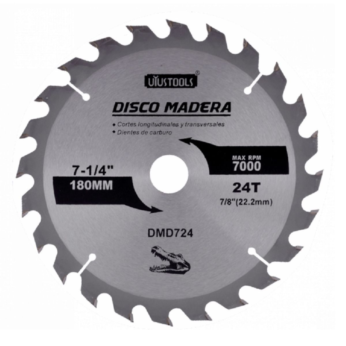 UYUSTOOL - DISCO DE SIERRA CIRCULAR 7 y cuarto PULG 24 DIENTES UYUSTOOLS.