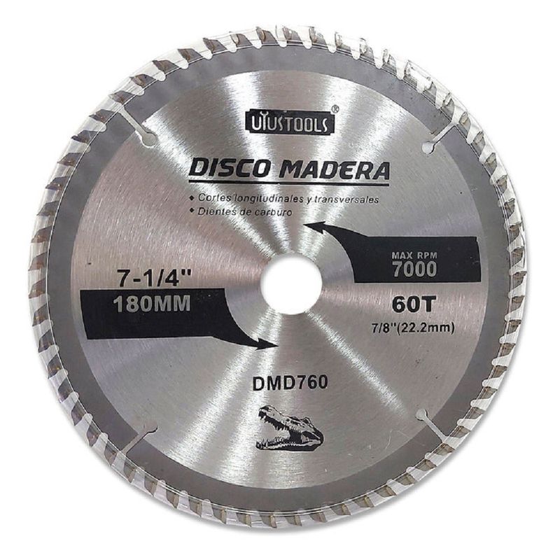 UYUSTOOL - DISCO DE SIERRA CIRCULAR 7 y cuarto PULG 60 DIENTES UYUSTOOLS.