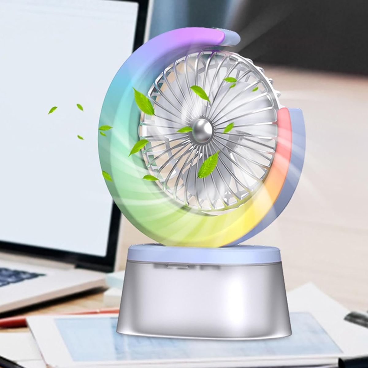 GENERICO - Ventilador Humidificador Portátil Ventilador Led Usb Recarg