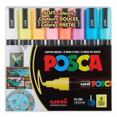 UNI POSCA - Marcador Set 8 Colores Pastel 5M