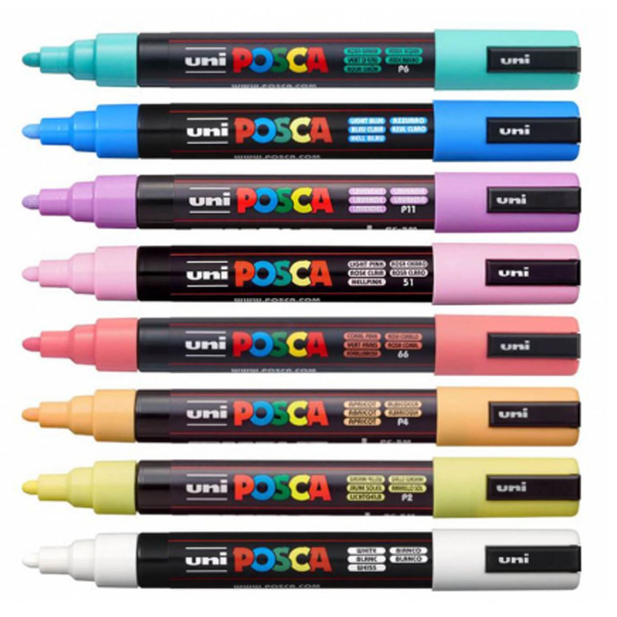 UNI POSCA - Marcador Uni Posca Set 8 Colores Pastel 5M
