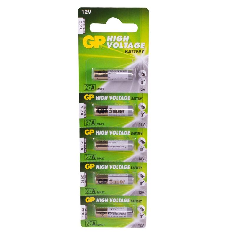 GENERICO - Blister 5 Pilas Alcalinas 27A MN27 12V GP