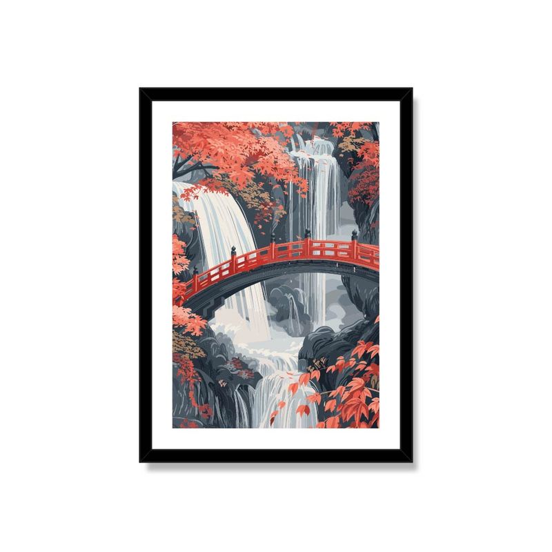 ALCUADRADO - Cuadro Individual Calidez otoñal en Japón Negro 70x50cm