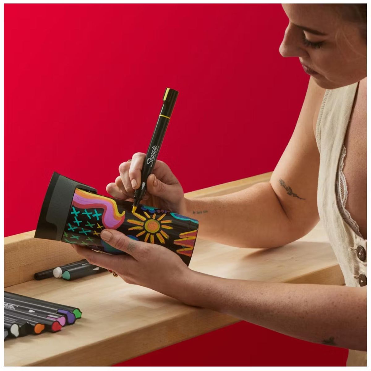 SHARPIE - Marcador Sharpie Acrílico Punta Bala 5 colores