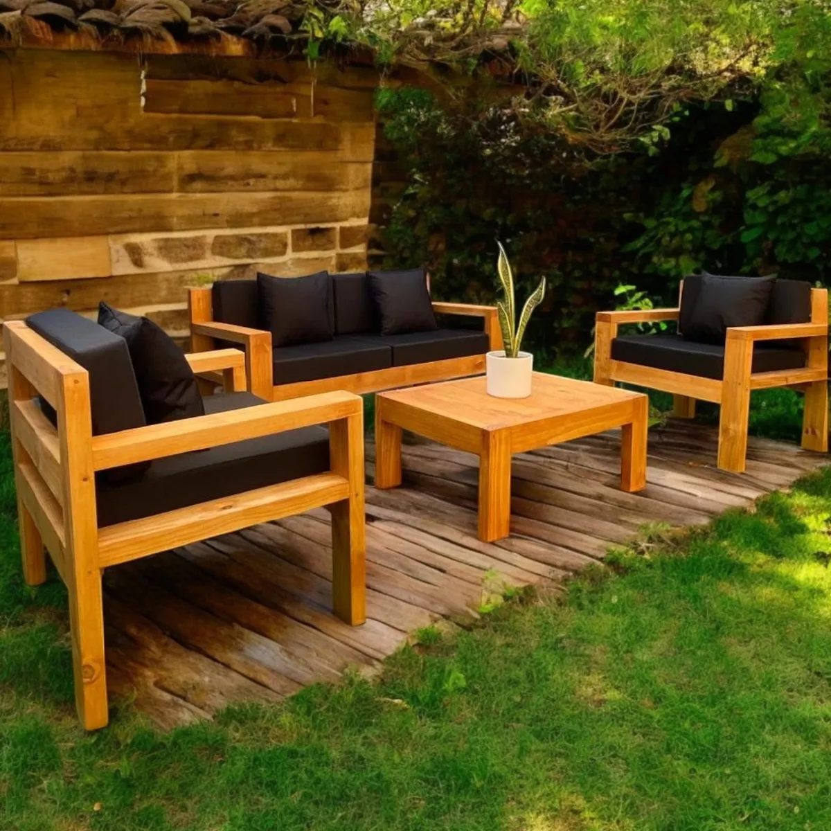 MIARUSTE - TERRAZA RÚSTICA MIARUSTE AMBAR 4 CUERPOS COLOR PALO ROSA/NEGRO