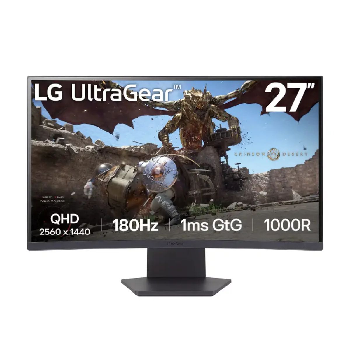 LG - Monitor Gamer LG UltraGear 27GS60QC-B, 27″ QHD Curvo 1000R, 180 Hz, VA