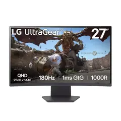 LG - Monitor Gamer UltraGear 27GS60QC-B, 27″ QHD Curvo 1000R, 180 Hz, VA
