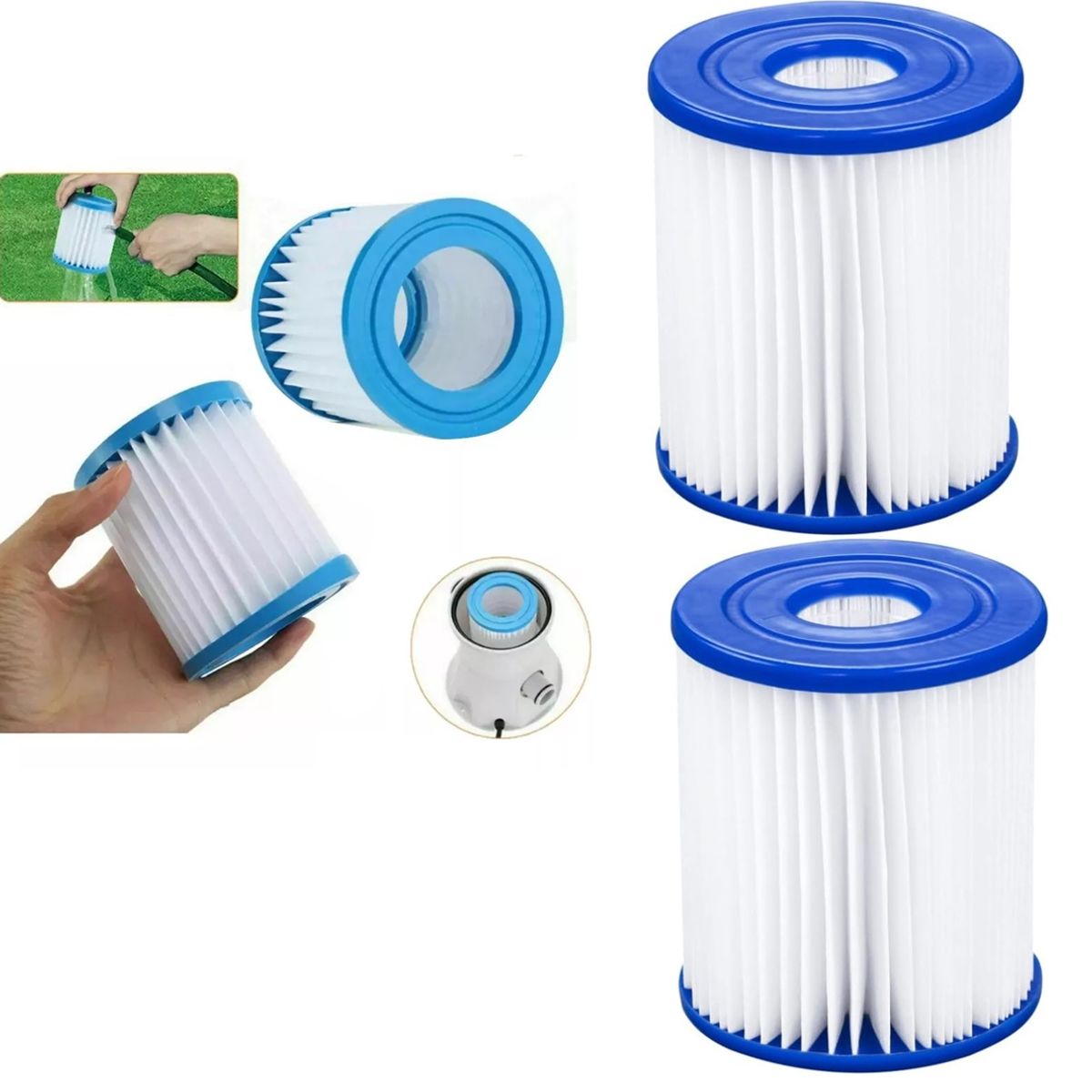 BESTWAY - Set X2 Filtros Cartucho Bestway Repuesto Filtro Bomba 9x8cm