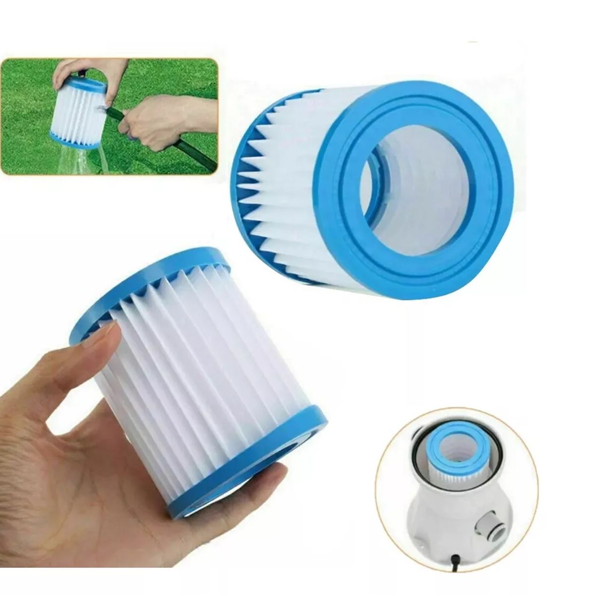 BESTWAY - Set X2 Filtros Cartucho Bestway Repuesto Filtro Bomba 9x8cm