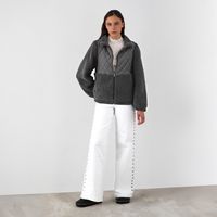 Chiporro Acolchado Cuello Alto Gris Mujer